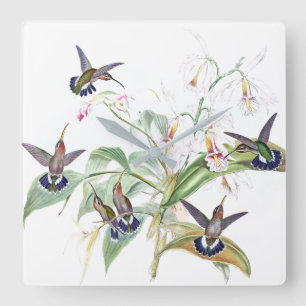 Mingbird Birds Orchid Flowers Wall klok