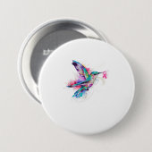 Mingbird Ribbon Breast Cancer Bewustheid Ronde Button 7,6 Cm (Voorkant /achterkant)