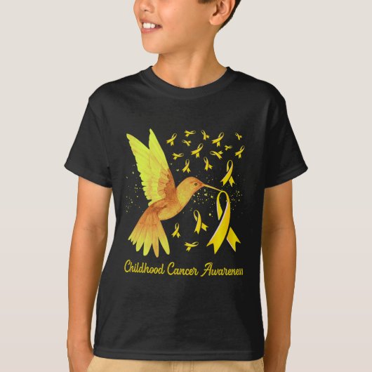 Mingbird Yellow Gold Childhood Cancer Awareness T-shirt (Voorkant)