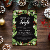 Minge Jingle Bloemen Rode bessen Kerstfeest Kaart