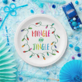 Mingle- en Jingle-kerstlampjes Papieren Bordje (Feest)