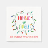 Mingle en Jingle kerstverlichting Servet (Voorkant)