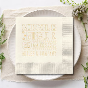 Mingle Jingle & Be Merry Corporate gepersonaliseer Folie Servetten