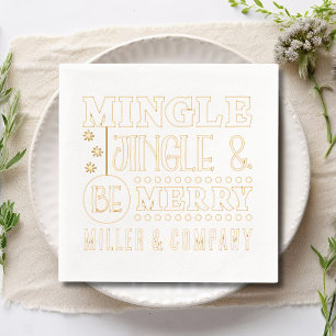 Mingle Jingle & Be Merry Corporate gepersonaliseer Folie Servetten