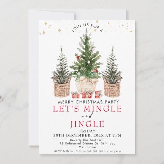 Mingle Jingle kerstbomen kerstfeest Kaart (Voorkant)