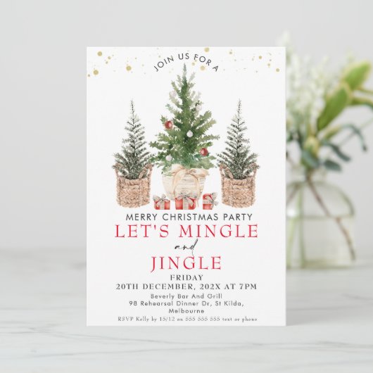 Mingle Jingle kerstbomen kerstfeest Kaart (Staand voorkant)