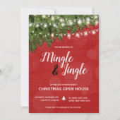 Mingle Jingle Pine Twinkle Lights kerstfeest Kaart (Voorkant)