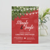 Mingle Jingle Pine Twinkle Lights kerstfeest Kaart (Staand voorkant)