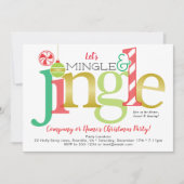 Mingle & Jingle Red Gold kerstfeest Kaart (Voorkant)