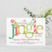 Mingle & Jingle Red Gold kerstfeest Kaart (Staand voorkant)