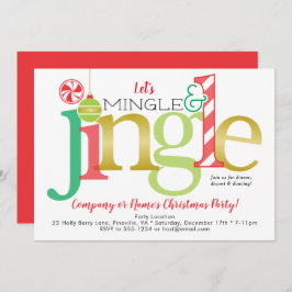 Mingle & Jingle Red Gold kerstfeest Kaart