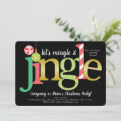 Mingle Red Gold Black met kerstfeest Kaart (Staand voorkant)