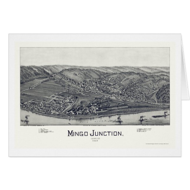 Mingo Junction, OH Panoramic Map - 1895 (Voorkant Horizontaal)