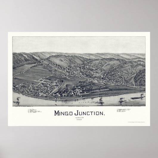 Mingo Junction, OH Panoramic Map - 1895 Poster (Voorkant)
