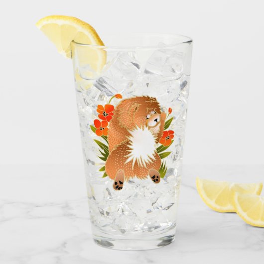 MINGSIE rode chow 16 oz glas-ontwerp voor & achter Glas (Voorkant ijs)