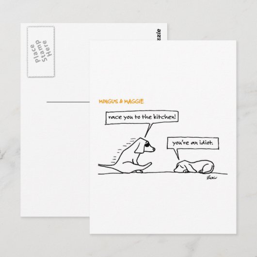 Mingus & Maggie > Race Briefkaart (Voorkant / Achterkant)
