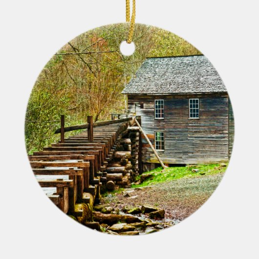 Mingus Mill, Great Smoky Mountains Keramisch Ornament (Voorkant)