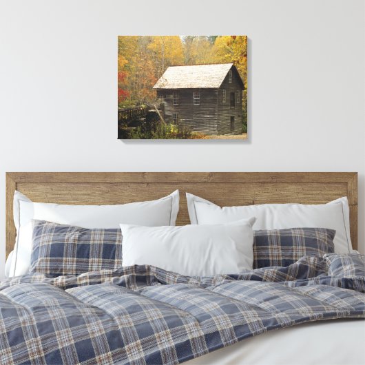 Mingus Mill Smoky Mountains Canvas Afdruk (Insitu (Slaapkamer))