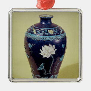 Mingvaas met drie kleurdecoratie metalen ornament