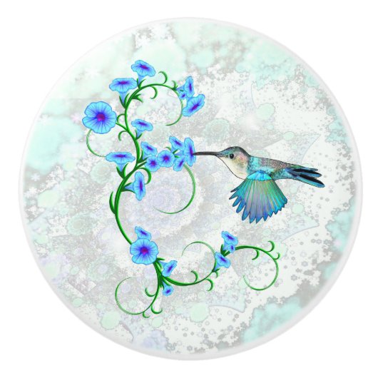 Mingvogel met bliksem keramische knop (Voorkant)