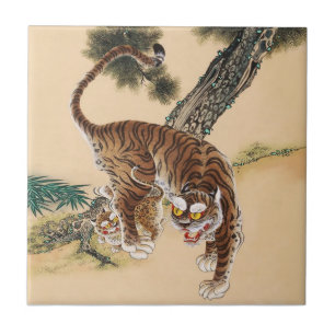 Minhwa Koreaanse lelijke tijger  Tegeltje