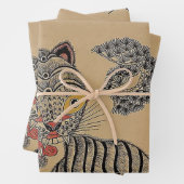 Minhwa Tiger Scroll Inpakpapier Vel (In situ)