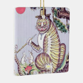 Minhwa Tijger met Konijnen en Pijp Keramisch Ornament (Rechts)