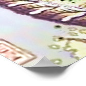 Minhwa Tijger met Konijnen en Pijp Poster (Hoek)