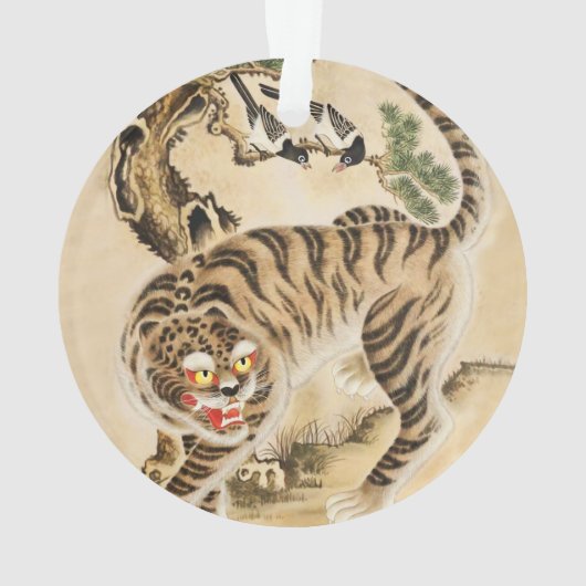 Minhwa tijger onder dennenboom Ornament (achterkant)