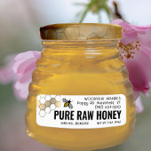 Mini 2,25" Honey Label Schattigee Bee & Gold Honin