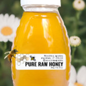 Mini 2,25" Honey Label Schattigee Bee & Gold Honin