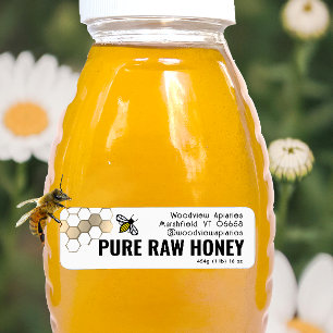 Mini 2,25" Honey Label Schattigee Bee & Gold Honin