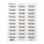 Mini 2,25-inch honinglabel Schattigee bij en goudk Etiket (Full Sheet)