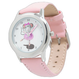 Mini 2 - Roze lederen riem van Kind Horloge