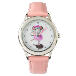 Mini 2 - Roze lederen riem van Kind Horloge