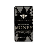 Mini 2 "x 3,75" Black Honey Label met Heraldic Bee (Voorkant)