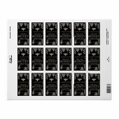 Mini 2 "x 3,75" Black Honey Label met Heraldic Bee (Full Sheet)