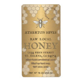Mini 2 "x 3.75" Gold Honey Label met Heraldic Bee (Voorkant)