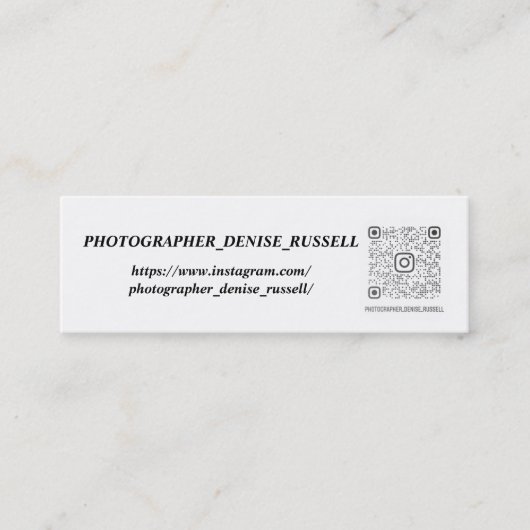 Mini, 3,0 x 1,0-inch mini-visitekaartje mini visitekaartje (Voorkant)