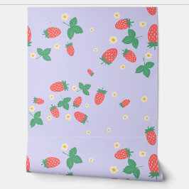 Mini Aardbei Bloesem Behang