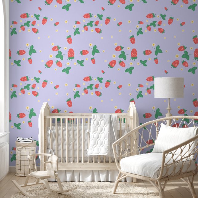 Mini Aardbei Bloesem Behang (Kinderen)