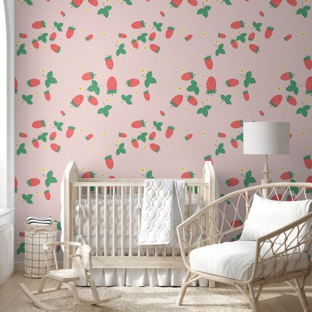 Mini Aardbei Bloesem Behang (Kinderen)