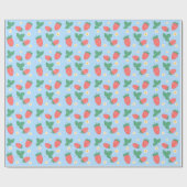 Mini Aardbei Bloesem Cadeaupapier (Vlak)