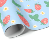 Mini Aardbei Bloesem Cadeaupapier (Rol Hoek)