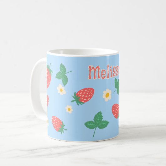 Mini Aardbei Bloesem Gepersonaliseerde Mok (Voorkant links)