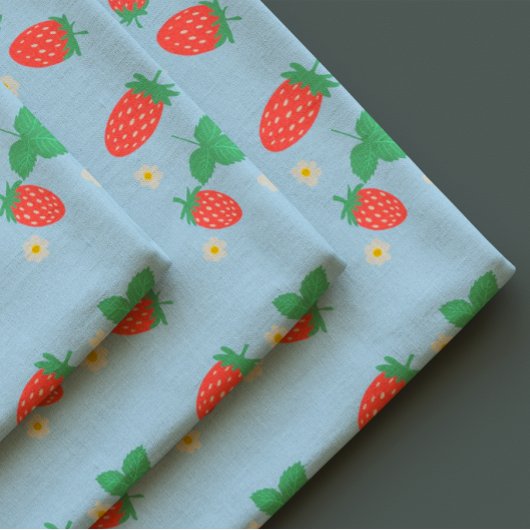 Mini Aardbei Bloesem Stof