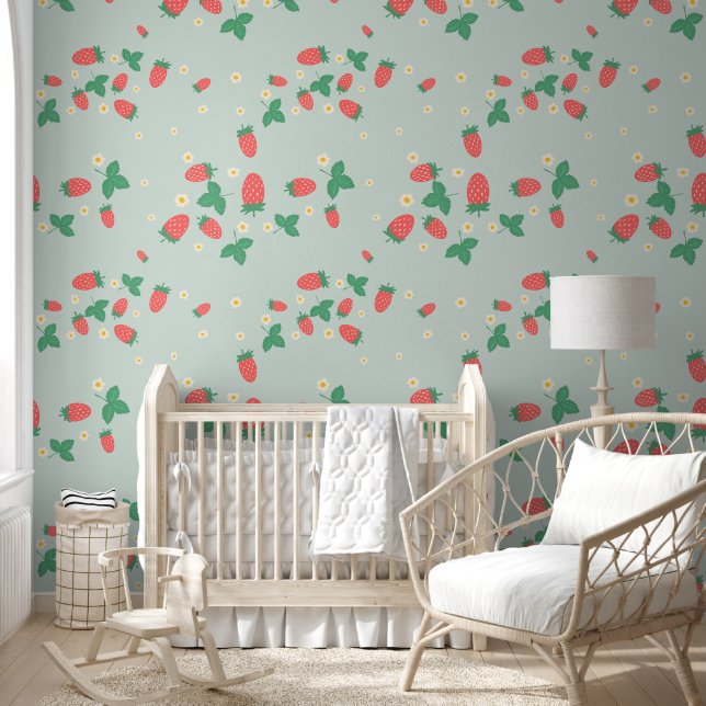 Mini Aardbeibloesem Behang (Kinderen)