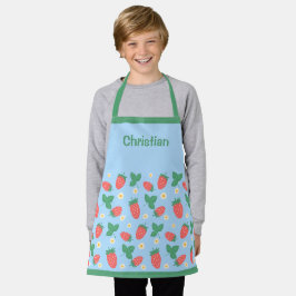 Mini-aardbeibloesem personaliseerbaar schort