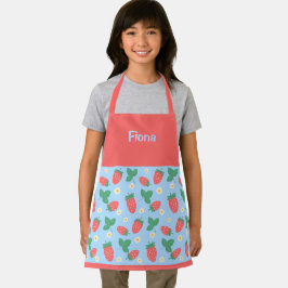 Mini-aardbeibloesem personaliseerbaar schort