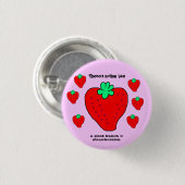 Mini aardbeien knop ronde button 3,2 cm (Voorkant /achterkant)